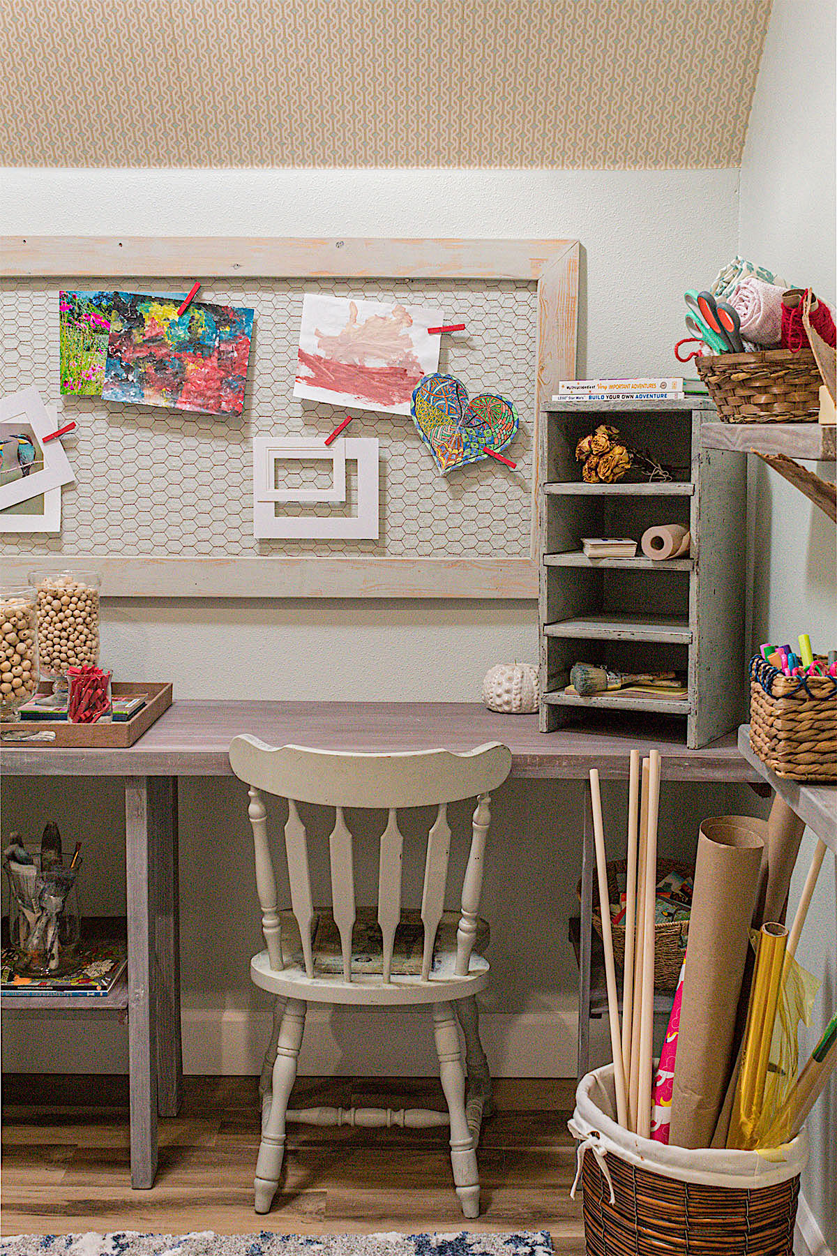 DIY Kids Art Studio Space with Pegboard Storage 