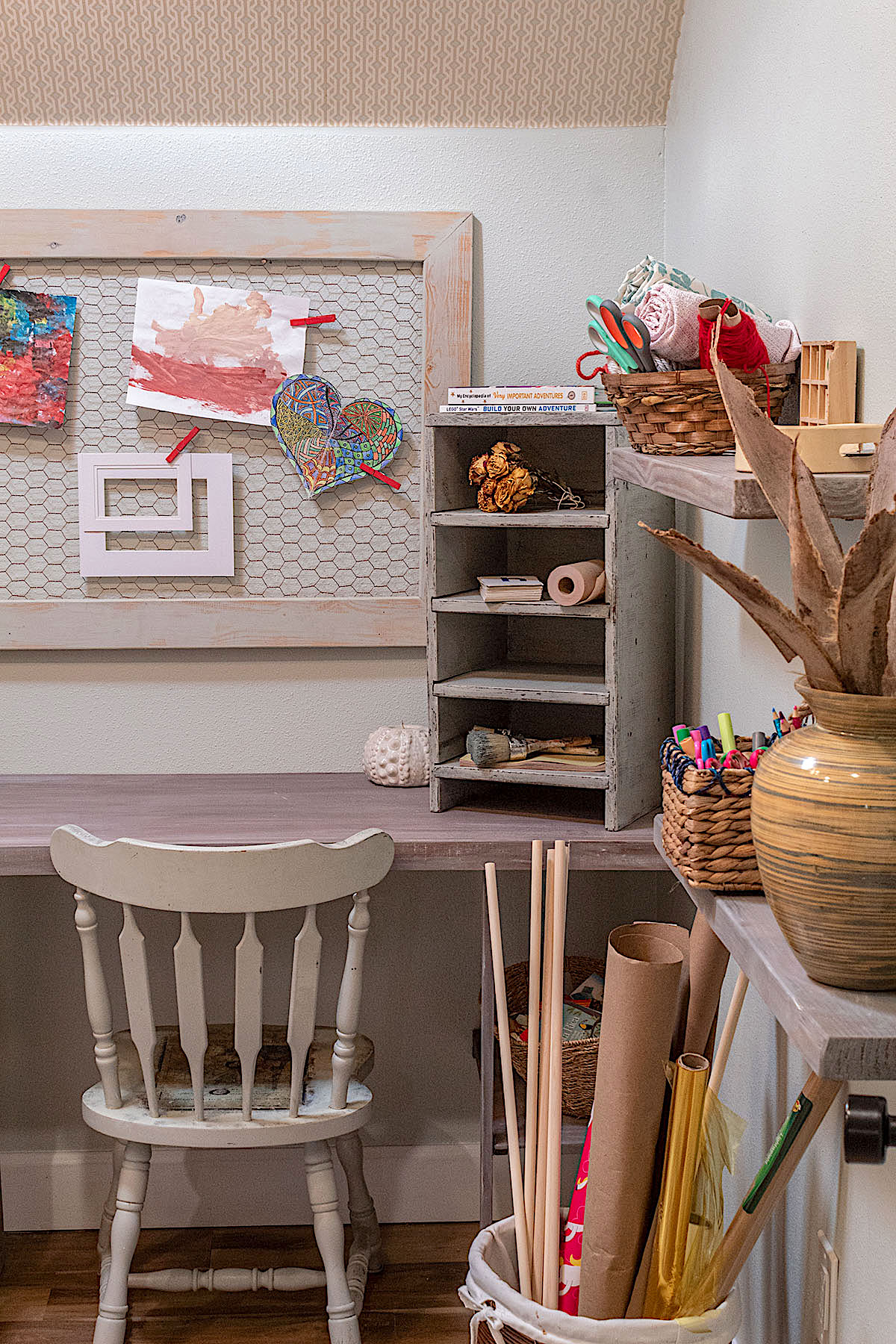 DIY Kids Art Studio Space with Pegboard Storage 